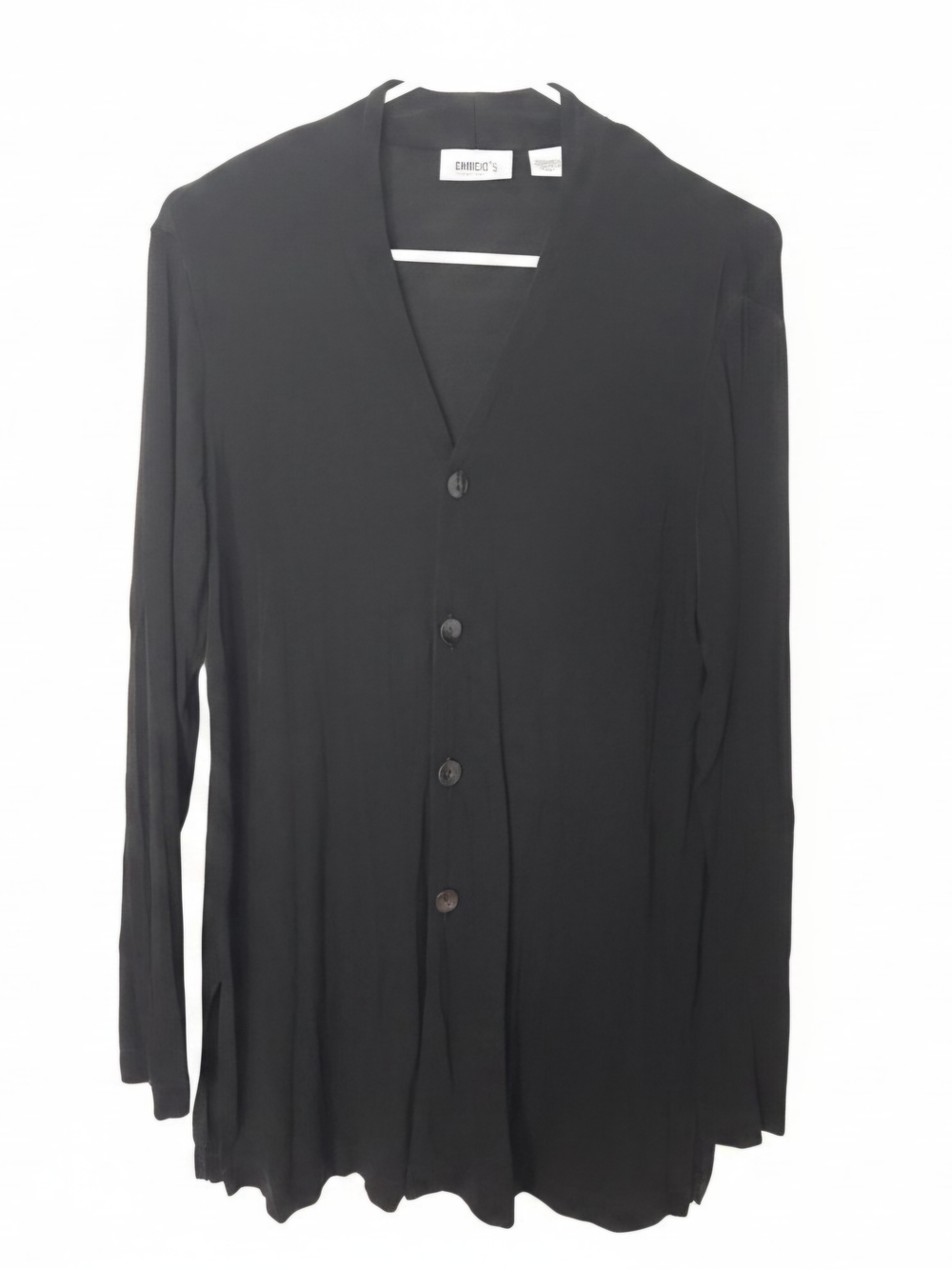 Chico's Black Long Sleeve Button Cardigan Vintage Wrinkle Resistant Medium